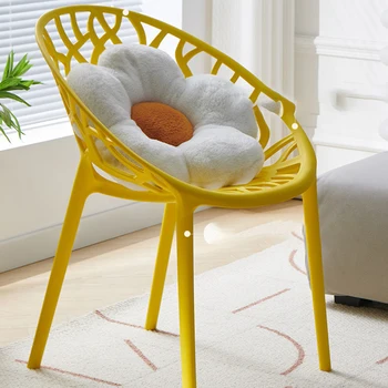 Стол за почивка с опора за гърба, пластмасови промишлени столове с една лампа на подлакътник, мебели за дома от жълта смола Sandalyeler