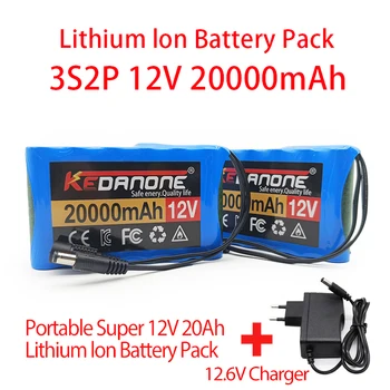 3S2P 12 20000 ма Оригинален 18650 литиево-йонна Батерия която се презарежда 12,6 В 20Ah ВИДЕОНАБЛЮДЕНИЕ, Разменени Батерия за монитор Фотоапарат + Зарядно устройство
