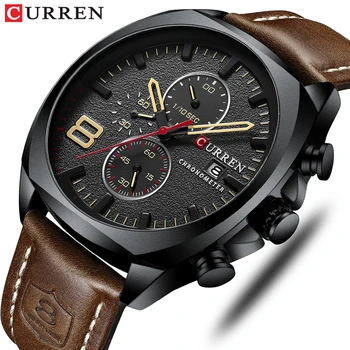 CURREN Модерни мъжки спортни часовници, мъжки аналогов кварцов часовник, водоустойчив военни многофункционални ръчен часовник с дата, мъжки часовник