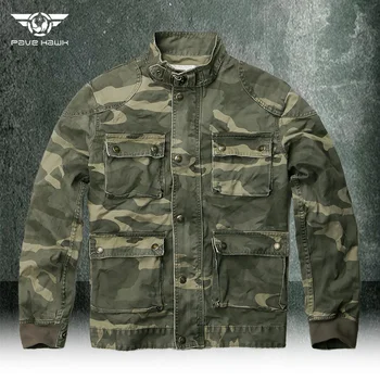 Мъжки камуфляжная тактическа яке, армията носен реколта горната военна термокуртка с множество джобове, яке-карго за лов, туризъм