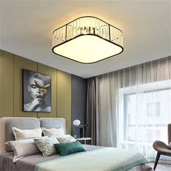 Постмодернистский кристална лампа в скандинавски стил с лесен декор, led тавана лампа, коридор, хол, спалня, кабинет, декоративно led осветление в помещението