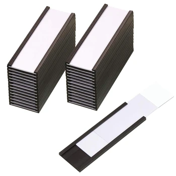 180 бр. магнитни държачи на етикети с магнитни притежатели на карта на данни с прозрачни пластмасови протекторами за метални рафтове (1x3 инча)