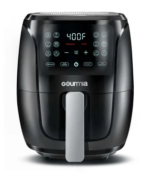 Цифров въздушна фритюрник Gourmia 4 Qt-с функция за автоматично готвене, черна GAF486