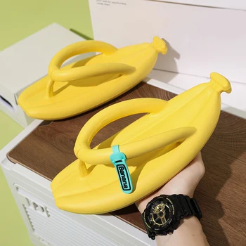 Дамски Сандали Comwarm във формата на банан, Летни Мъжки Меки Изчислителни Чехли, Домашни Чехли за дебела подметка, Улични Модни Дамски Чехли