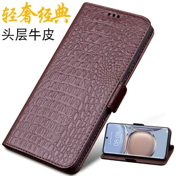 Горещо предложение, луксозен флип калъф за телефон от естествена кожа lich за Xiaomi Mi 11t Pro, калъф от естествена телешка кожа, с пълно покриване, имат чанта