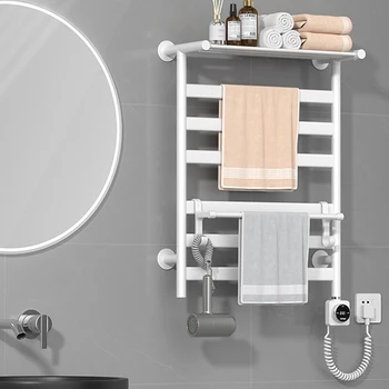 Интелигентна електрическа закачалка за кърпи за ръце, сешоар за домашно тоалетна, баня с подово отопление и перфорированное въглеродни влакна без перфорация