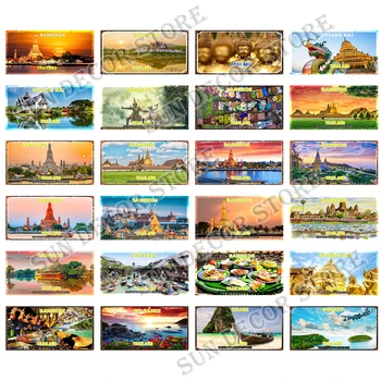 Нов Тайланд Градски Регистрационен номер Ретро Метален Знак Пътуване Ретро Постер За Домашен интериор Бар Гараж Стенно Изкуство 6x12 см KL-0096C