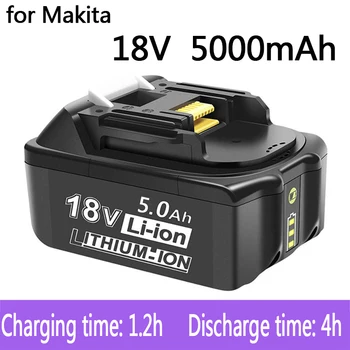 100% Оригинална Акумулаторна Батерия 18V Makita 5000mAh За Лаптопи с led Литиево-йонна батерия Заместител на LXT BL1860B BL1860 BL1850