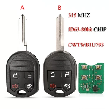CN018021 Вторичен Пазар 4 Бутона Бесключевой Remote Smart-Ключодържател За Ford Mustang Exploror Edge 315 Mhz С чип 4D63 CWTWB1U793