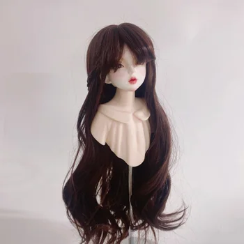 Нов 1/3 1/4 1/6 куклен перука за кукли Bjd SD, прическа принцеса с плитки, дълга къдрава режийни косата, играчки за момичета 