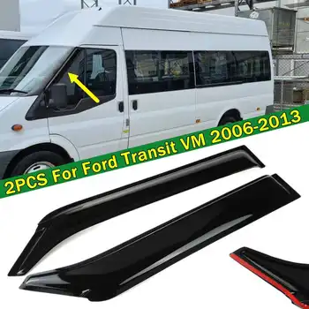 2 бр. за Ford Transit VM 2006 2007 2008 2009 2010 2011-2013 Дефлектори автомобил прозорци, оцветени навес за защита от дъжд, слънце, вятър