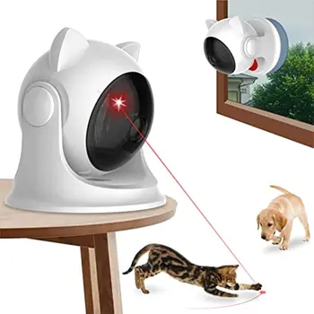Автоматична лазерна играчка ATUBAN за котки в затворени помещения, интерактивни играчки за котки за котки / кучета, бърз / бавен режим, регулируем обхват на въртене