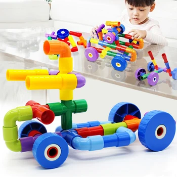 Направи си сам водопровод градивните елементи на играчки просвещающий тръбопровод Големи блокове, определени за деца 3D лабиринт за детски играчки, подарък за рожден ден