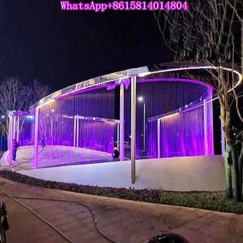 Водна завеса с разтегателен линия / цифров ландшафтен дизайн с течаща вода, чешма с водно природа / индивидуална преграда от водна завеса