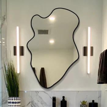 Скандинавски творческа декоративно огледало с неправилна форма за баня на Декоративни огледала Дизайн Голям Woondecoratie Home Decor WZ50DM