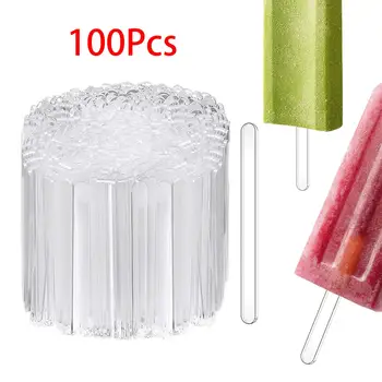 100 бр. пръчки Акрил за бродерия за Многократна употреба Вечерни Сувенири Ледени пръчки за бонбони, закуски, сватби, домашни партита
