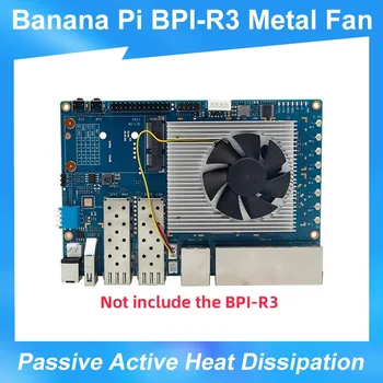 Banana Pi BPI-R3 Метален корпус с дълъг вентилатор Пасивно и активно отвеждане на топлината с охлаждащ вентилатор радиатор за Pi BPI-R3