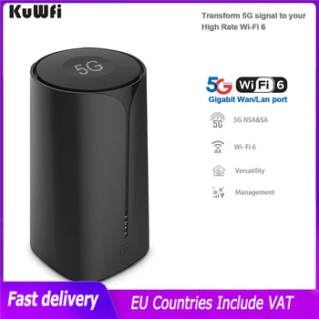 KuWFi 3100 Mbit/s 5G Рутер Със Слот за сим-карта Wifi6 двойна лента Умен Безжичен Рутер Gigabit Порт, Wifi Точка за Достъп по-Широк Обхват