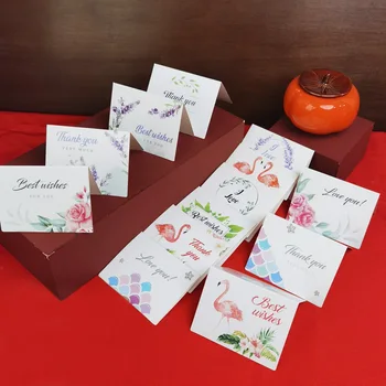 50/100 бр. картички с благодарност в свеж стил за подкрепа на бизнеса опаковка, оформление на визитки, подаръчни картички с цветя принтом