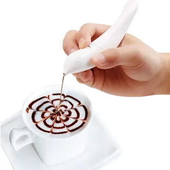 Необичайна писалка за рисуване кафе, цвете писалка, електрическа брава за рязане на кафе, декоратор, инструмент за печене на торта, кафе