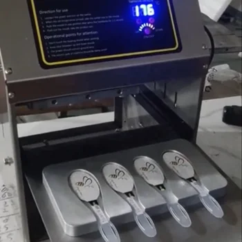 Пластмасова лъжичка за мед от полипропилен, ръчна машина за запечатване машина, пакетираща машина