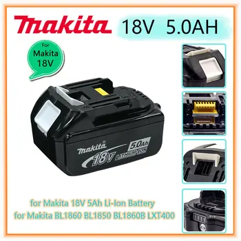 100% Оригинална акумулаторна батерия 18V Makita 5.0 Ah за лаптопи с led литиево-йонна батерия заместител на LXT BL1860B BL1860 BL1850