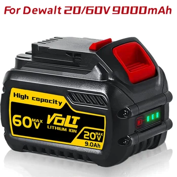 9000mah Flexvolt 120V 60V 20V Акумулаторна батерия За подмяна на рамена в бормашине Bateria 