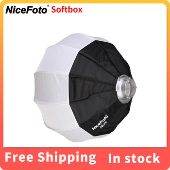 Nicefoto 50 65 80 см глобус сферична софтбокс за студийната светкавица с led подсветка за запис на видео в студио или на открито