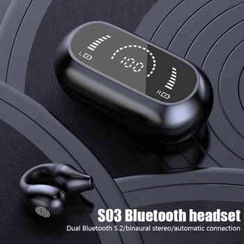 Слушалки TWS Bluetooth 5.2 със скоба за ухото, безжични слушалки с микрофон, звукопроводящая слушалки, водоустойчиви слушалки с шумопотискане