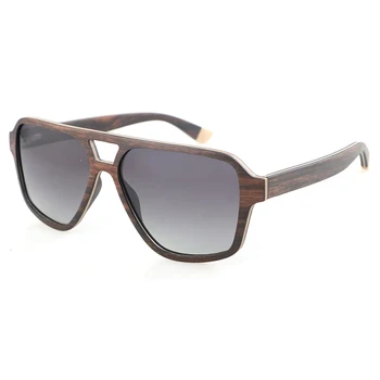Директна доставка, мъжки слънчеви очила с потребителски логото, слънчеви очила с плосък покрив, Uv400, поляризирани градиентные сиви лещи, слънчеви очила от ламинирано дърво, абанос