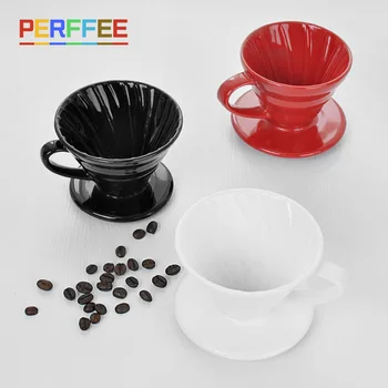 Керамични краен за кафе изсипете по една кафе машина с V-образно просмукване, филтър за кафе Класически цвят бял черен Червен кафяв V01 V02
