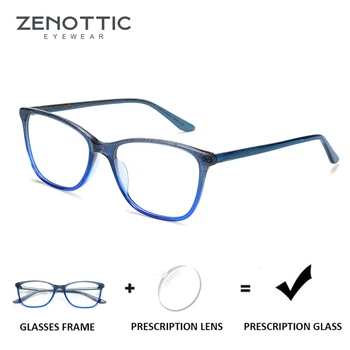 Очила по рецепта от амониев ZENOTTIC за Жени, Оптични Очила за Късогледство, Фотохромичните слънчеви Очила с Защита от Синьо Лъчи, Прозрачни Прозрачни Очила