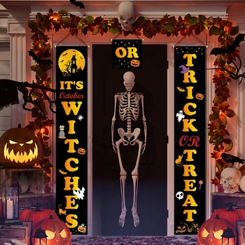 3шт Трик или лечение Хелоуин за входната врата Вътрешна външна подвесная знак