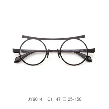 YL9014 Европа и Съединените Щати, най-новите рамки за очила от синята късогледство, мъжки и дамски очила в кръгла метална рамка с плоски стъкла