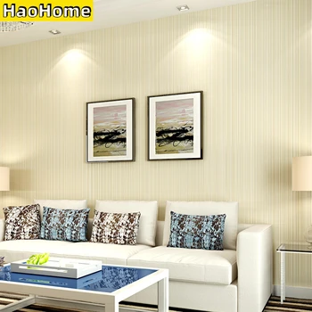 HaoHome Модерни прости тапети с вертикални райета, цветни нетъкан тапет за спални, хол, разтегателен, на фона на телевизора