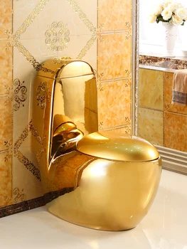 Луксозен тоалетна Golden Egg е в европейски стил, водосберегающий цветен tv в супер-които стил, тъпо, креативна помпена секция