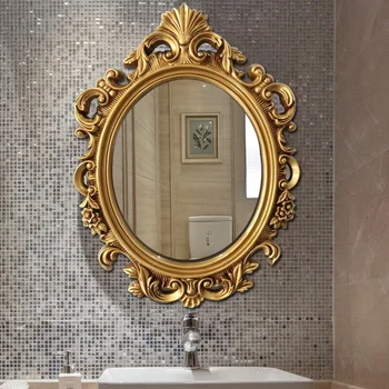 Винтажное създава огледало за баня, водоустойчив притежателя, огледало за баня с лек душ, кръгла рамка, Espejos De Pared, мебели за дома