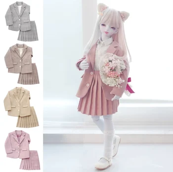 Комплект дрехи за кукли BJD подходящ за 1/4 1/6 размер bjd дрехи за момичета MSD YOSD всекидневен костюм, пола, костюм и аксесоари за кукли (2 точки)