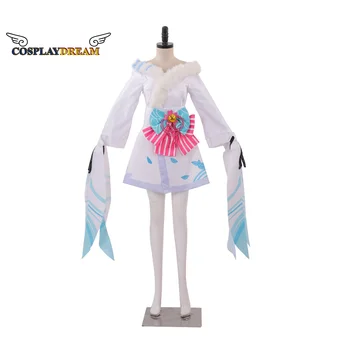 Играта LOL Spirit Цвят Ahri Супер трансформиращ растежен cosplay костюм за възрастни бял костюм рокля по поръчка