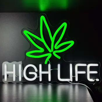 Неонова реклама с High Life Стенно изкуство Персонализирани led светлини по поръчка Знак Спалня парти зала за рождения ден на бар лампата се захранва от USB
