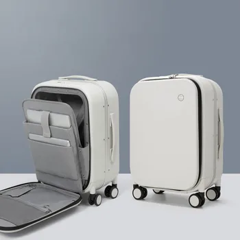MIXI нов модерен лек куфар-количка за багаж от КОМПЮТЪР, 18-20 инча, алуминиева рамка, пътнически багаж, с чанта за лаптоп