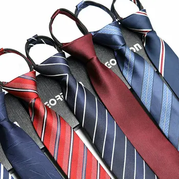 Мъжка вратовръзка 48 * 6 см, бизнес вечерни дрехи, шарени монофонични вратовръзка с цип, търговия на едро, подаръци за мъже, тънък и тясна вратовръзка