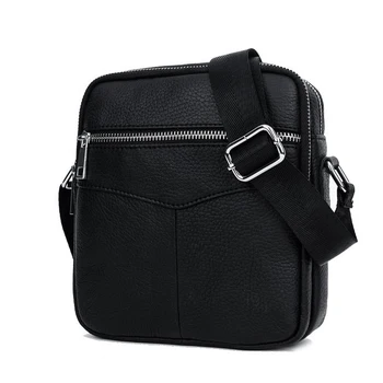 BULLCAPTAIN, модерна чанта от естествена кожа, мъжки ежедневни чанти през рамо, малки маркови мъжки чанти-незабавни посланици на двоен цип