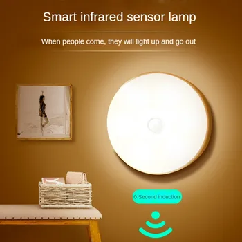 Led монтиран на стената лампа индукция на човешкото тяло, интелигентни домакински акумулаторна лампа за гардероб, безжичен USB-лека нощ с магнитен усвояване