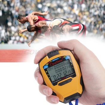 Професионален хронометър 3 реда 100 обиколки 1/1000 от секундата спортен дигитален брояч таймер професионален хронометър за лека атлетика Директен доставка